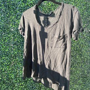 Black Distressed Womens Short Sleeve T-shirt